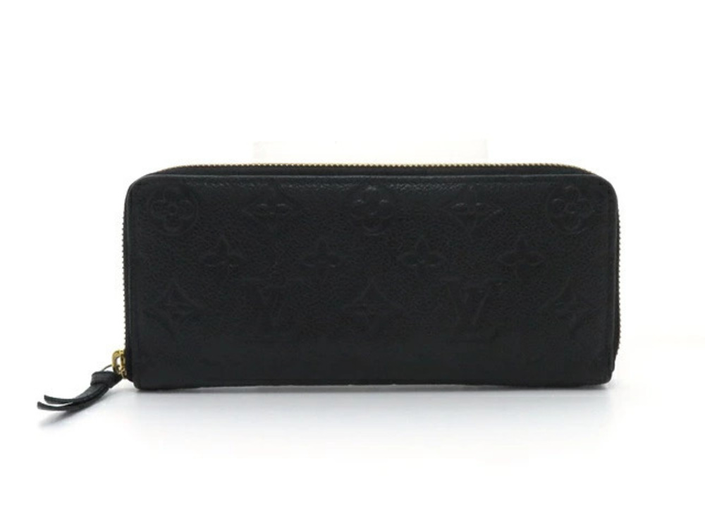 LOUIS VUITTON Portefeuille Clemence Empreinte Noir Black Round Zipper